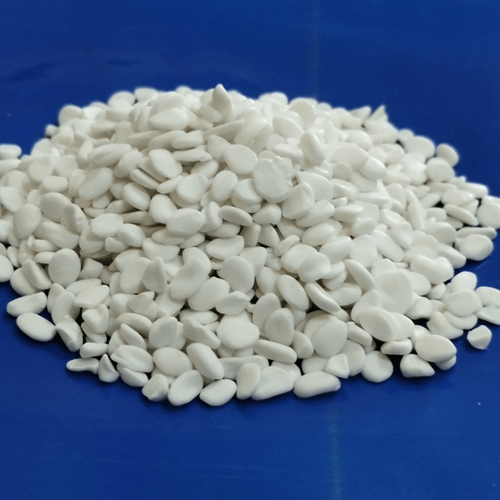 BaSO4 transparent masterbatch by Mega Plast, ideal for applications requiring high visibility