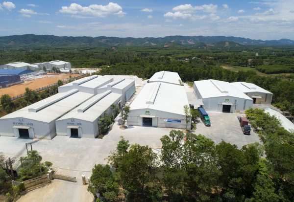 Aerial view of the Mega Plast factory, a leading producer of filler masterbatch in Vietnam