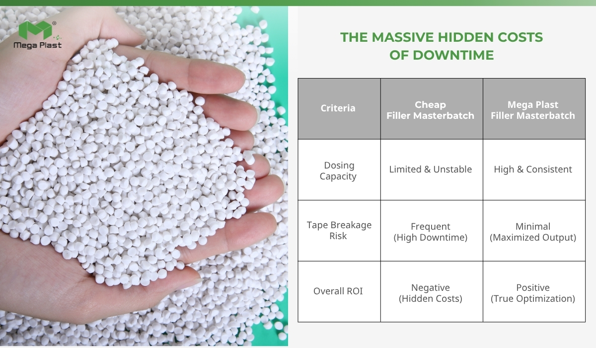 Comparison Between Cheap &
Mega Plast Filler Masterbatch 

